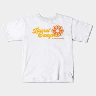 Retro Laurel Canyon flower logo - yellow Kids T-Shirt